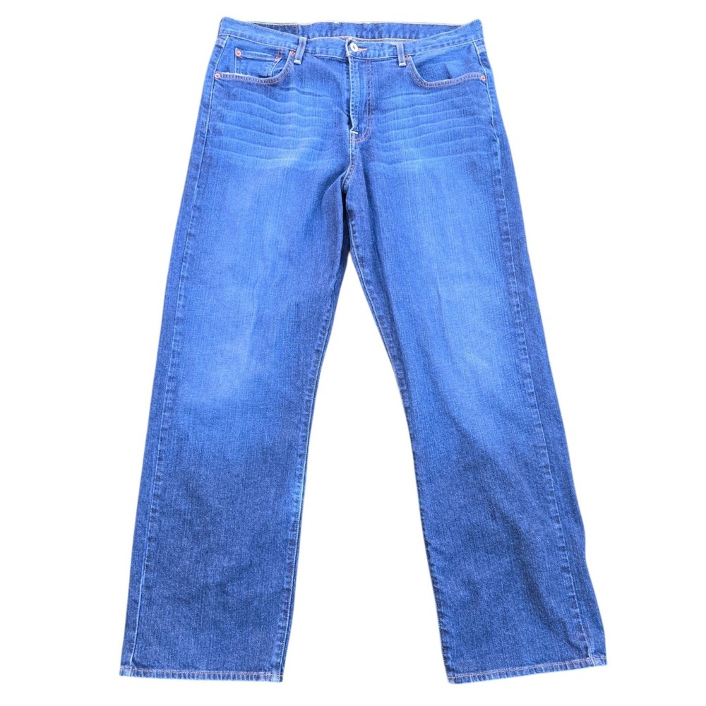 Lucky Brand Rivington Jeans Cotton Blend 36 Blue Straight Leg Regular Length
